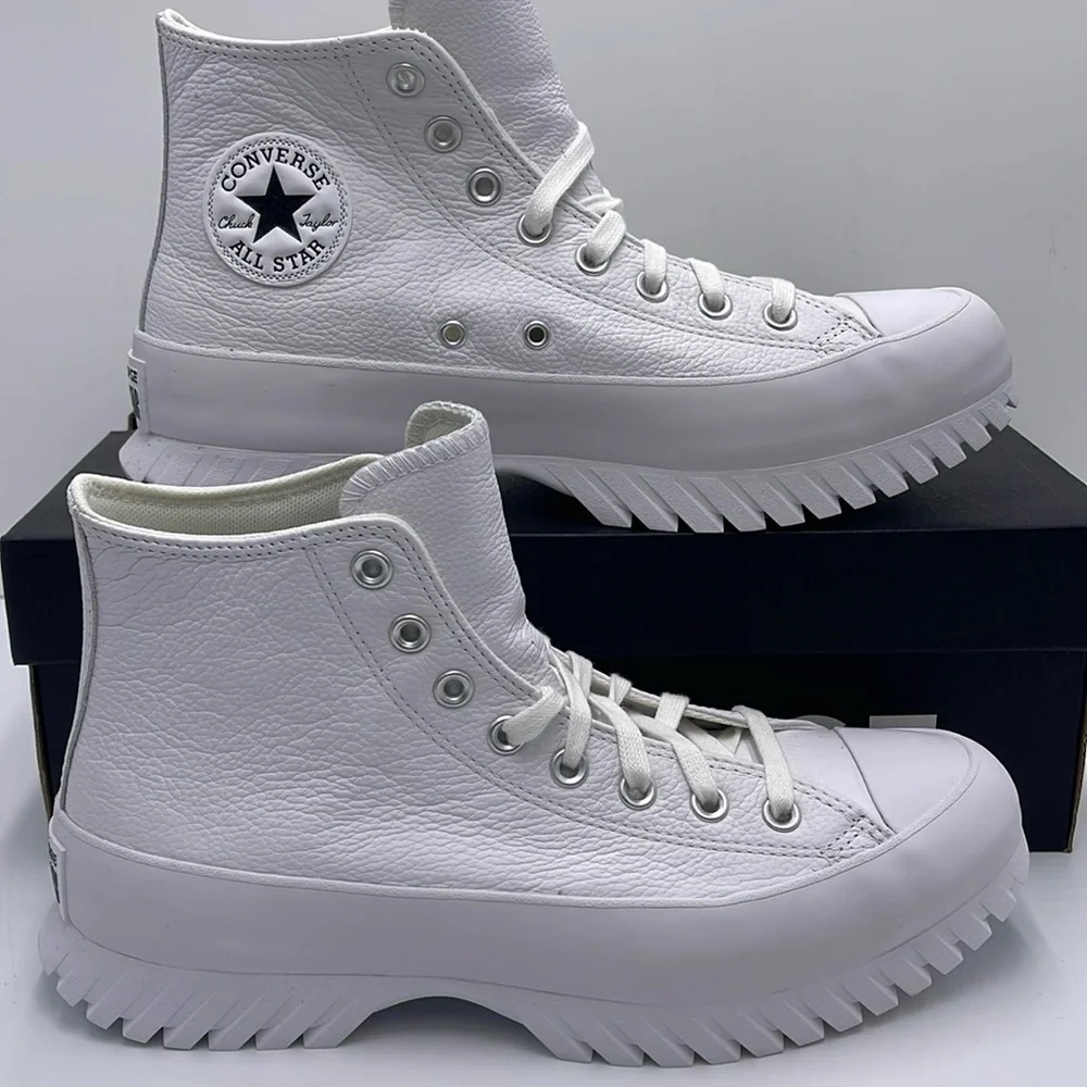 Converse WMNS CTAS LUGGED 2.0 HI WHITE/EGRET/BLACK A03705C Platforms Sneakers